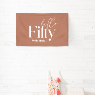 Moderne minimale typografie eenvoudige 50e verjaar spandoek