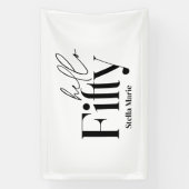 Moderne minimale typografie eenvoudige 50e verjaar spandoek (Verticaal)