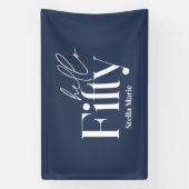 Moderne minimale typografie eenvoudige 50e verjaar spandoek (Verticaal)