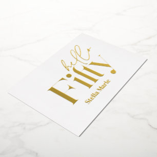 Moderne minimale typografie eenvoudige 50ste verja folie uitnodiging