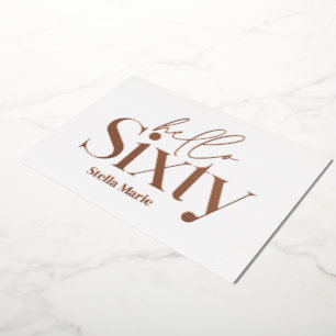 Moderne minimale typografie eenvoudige 60e verjaar folie uitnodiging