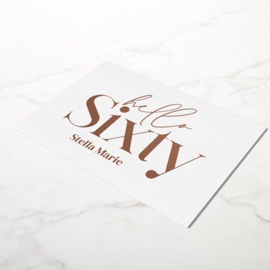 Moderne minimale typografie eenvoudige 60e verjaar folie uitnodiging (Gedraaid)