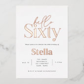 Moderne minimale typografie eenvoudige 60e verjaar folie uitnodiging (Voorkant)