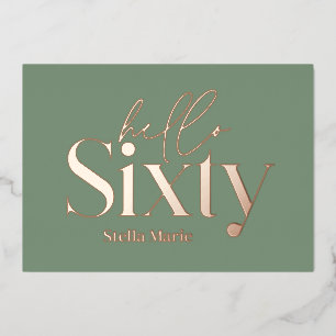 Moderne minimale typografie eenvoudige 60e verjaar folie uitnodiging