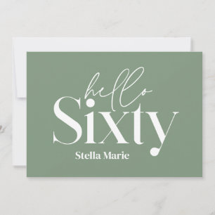 Moderne minimale typografie eenvoudige 60e verjaar kaart