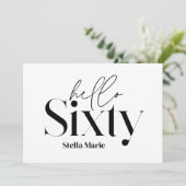 Moderne minimale typografie eenvoudige 60e verjaar kaart (Staand voorkant)