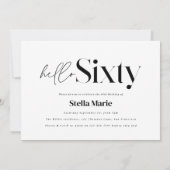 Moderne minimale typografie eenvoudige 60e verjaar kaart (Achterkant)