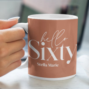 Moderne minimale typografie eenvoudige 60e verjaar koffiemok