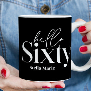 Moderne minimale typografie eenvoudige 60e verjaar koffiemok