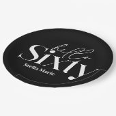 Moderne minimale typografie eenvoudige 60e verjaar papieren bordje (Gekanteld)