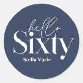 Moderne minimale typografie eenvoudige 60e verjaar ronde sticker (Voorkant)