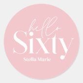 Moderne minimale typografie eenvoudige 60e verjaar ronde sticker (Voorkant)