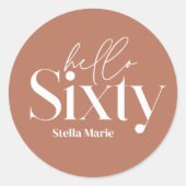 Moderne minimale typografie eenvoudige 60e verjaar ronde sticker (Voorkant)