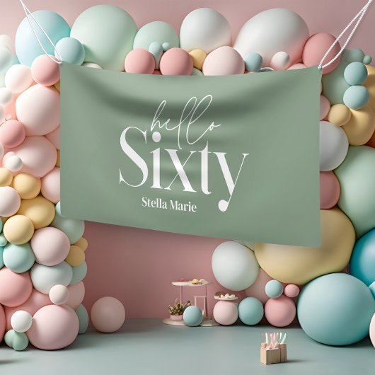 Moderne minimale typografie eenvoudige 60e verjaar spandoek