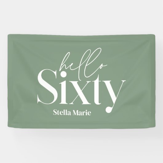 Moderne minimale typografie eenvoudige 60e verjaar spandoek (Horizontaal)