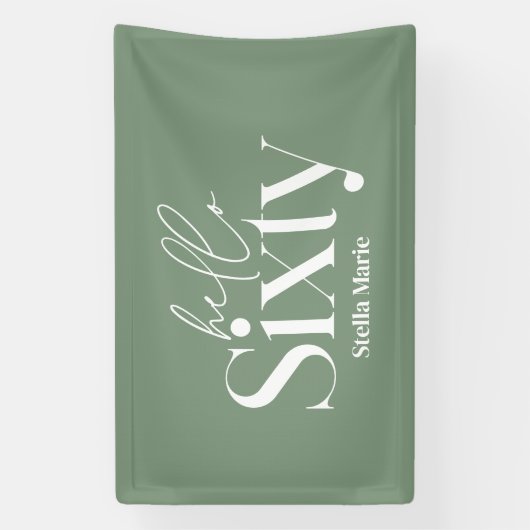 Moderne minimale typografie eenvoudige 60e verjaar spandoek (Verticaal)