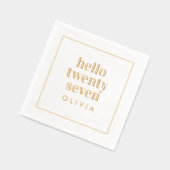 Moderne minimale typografie eenvoudige verjaardag folie servetten (Links)