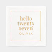 Moderne minimale typografie eenvoudige verjaardag folie servetten (Voorkant)