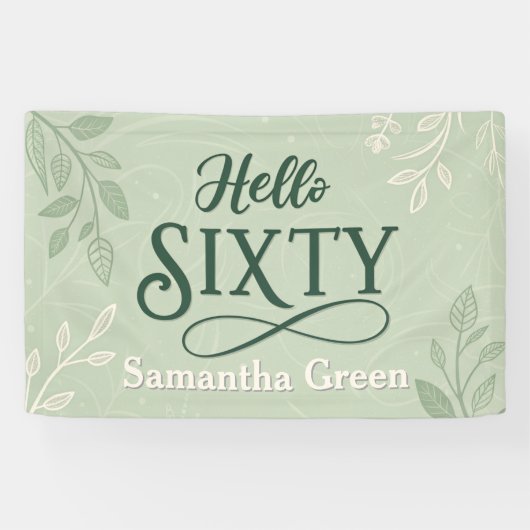 Moderne Minimale Typografie Elegante 60ste verjaar Spandoek (Horizontaal)