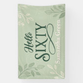 Moderne Minimale Typografie Elegante 60ste verjaar Spandoek (Verticaal)