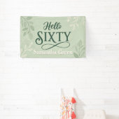 Moderne Minimale Typografie Elegante 60ste verjaar Spandoek (Insitu)