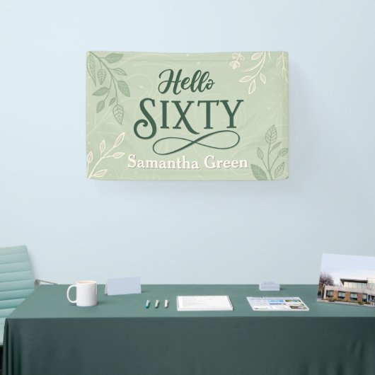 Moderne Minimale Typografie Elegante 60ste verjaar Spandoek (Beurs)