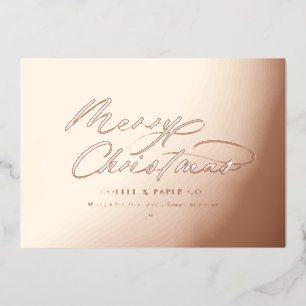 Moderne minimale typografie elegante script zakeli folie feestdagenkaart