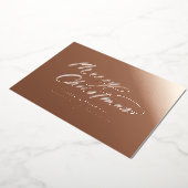 Moderne minimale typografie elegante script zakeli folie feestdagenkaart (Gedraaid)