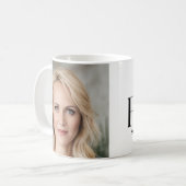 Moderne minimale typografie foto 50e verjaardag koffiemok (Voorkant links)