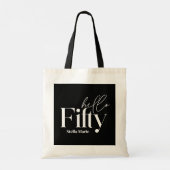 Moderne minimale typografie foto 50e verjaardag tote bag (Achterkant)