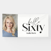 Moderne minimale typografie foto 60e verjaardag spandoek (Horizontaal)