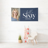 Moderne minimale typografie foto 60e verjaardag spandoek (Insitu)