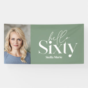 Moderne minimale typografie foto 60e verjaardag spandoek