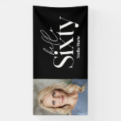 Moderne minimale typografie foto 60e verjaardag spandoek (Verticaal)