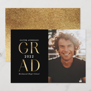 Moderne minimale typografie foto afstuderen goud i kaart