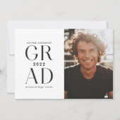 Moderne minimale typografie foto afstuderen zwart kaart (Voorkant)