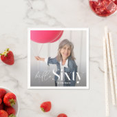 Moderne minimale typografie foto chic 60e verjaard servet (Insitu)