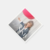 Moderne minimale typografie foto chic 60e verjaard servet (Hoek)