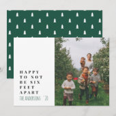 Moderne minimale typografie foto groen feestdagenkaart (Voorkant / Achterkant)