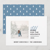 Moderne minimale typografie foto nog steeds thuis feestdagenkaart (Voorkant / Achterkant)