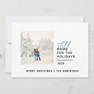 Moderne minimale typografie foto nog steeds thuis feestdagenkaart