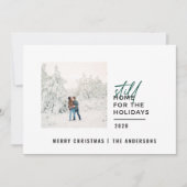 Moderne, minimale typografie foto nog thuis feestdagenkaart (Voorkant)