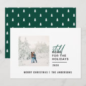 Moderne, minimale typografie foto nog thuis feestdagenkaart (Voorkant / Achterkant)