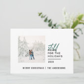 Moderne, minimale typografie foto nog thuis feestdagenkaart (Staand voorkant)