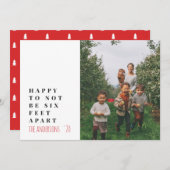 Moderne minimale typografie foto rood feestdagenkaart (Voorkant / Achterkant)