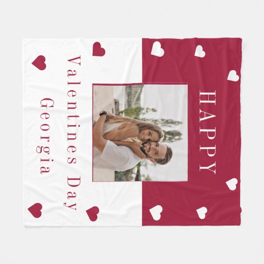 Moderne minimale typografie foto Valentijnsdag Fleece Deken (Voorkant (Horizontaal))