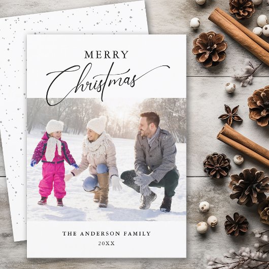 Moderne, minimale Typografie-foto voor kerst Feestdagenkaart