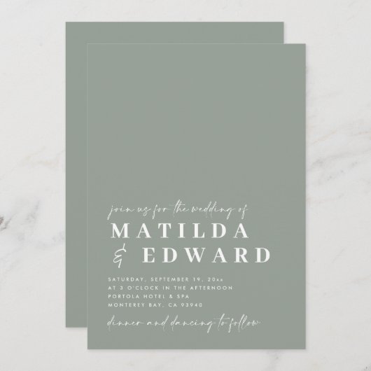 Moderne, minimale typografie, gewaagd script bruil (Voorkant / Achterkant)