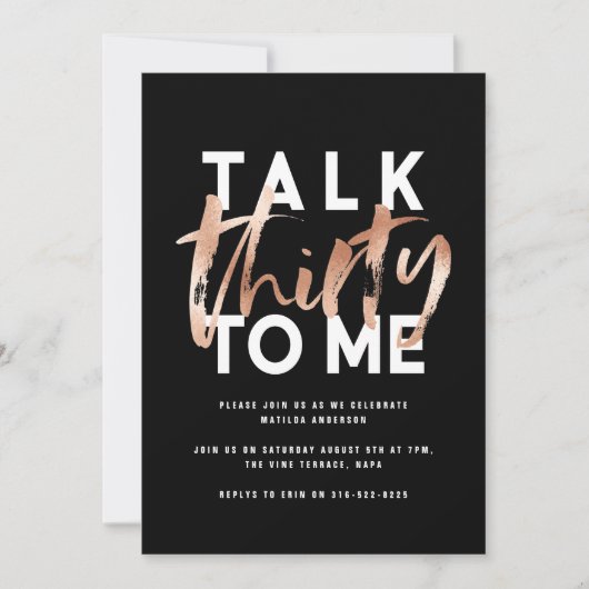 Moderne minimale typografie girale roos goud 30 ta (Voorkant)