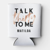 Moderne minimale typografie girale roos goud 30e blikjeskoeler (Voorkant)